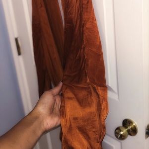 Burnt orange silk romper